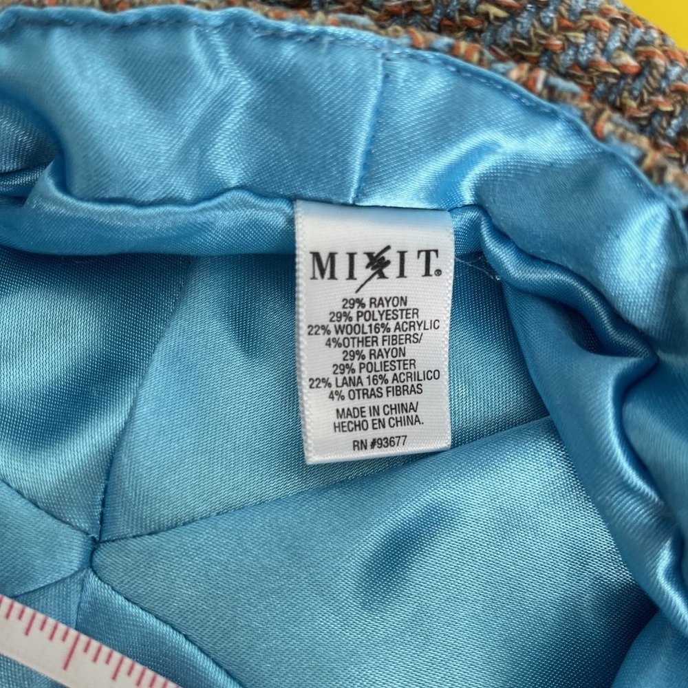 Mixit Y2K Newsboy Hat, Blue Green Orange Brown, OS - Picture 6 of 8